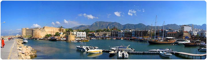 Kyrenia Harbour & Castle in North Cyprus (Panoramic View)